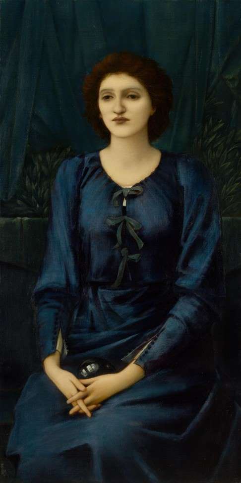 Edward Burne-Jones, Baronne Madeleine Deslandes, 1895–96. Oil on canvas, 115.5 x 58.2 cm. NGV. Image: Courtesy of NGV.