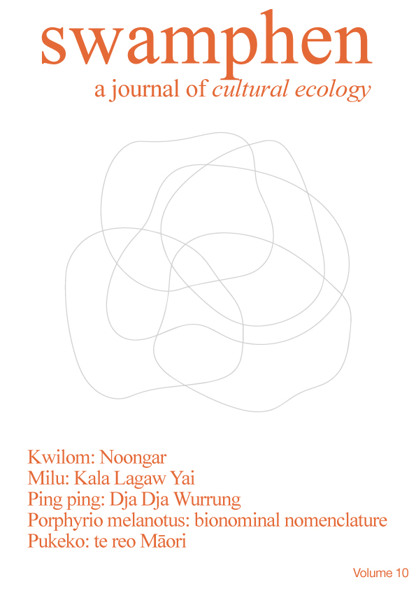 Cover of the issue with a stylised flower in grey outline, a white background, and orange writing